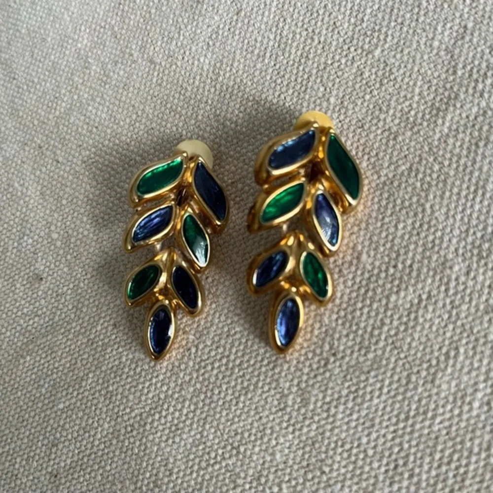 Erwin Pearl Vintage Enamel‎ Drop Earrings